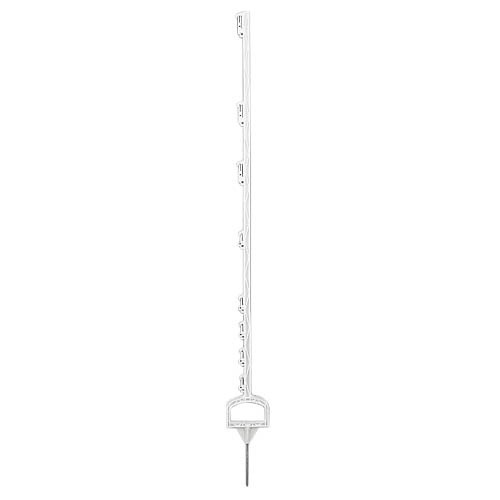 Tyčka pro elektrický ohradník, plast bílý, třmen, 110cm