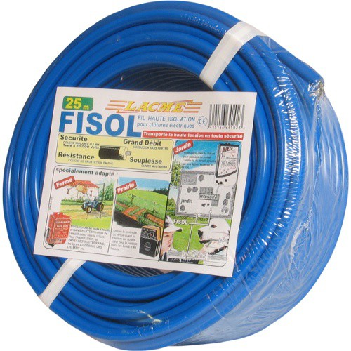 Vysokonapěťový kabel FISOL pro elektrické ohradníky, 25m, dvojitá izolace