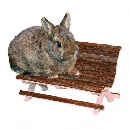 Lavička pro králíky, dřevěná, 30 x 15 x 18 cm