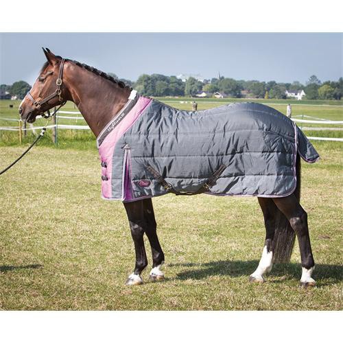 Stájová deka na koně 200gr., šedo- růžová
