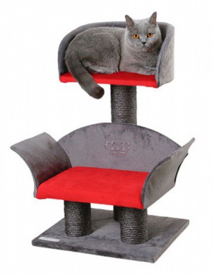 Škrábadlo a odpočívadlo pro kočky LOUNGE Deluxe, 70x42x37 cm, červené