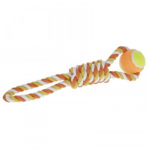 Bavlněné přetahovadlo, míček na laně, 37 cm