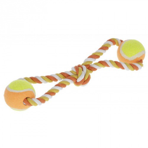 Bavlněné přetahovadlo, míčky na laně, 34 cm