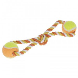 Bavlněné přetahovadlo, míčky na laně, 34 cm